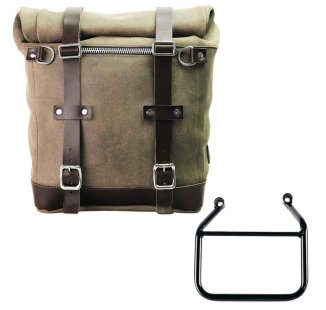 Waxed suede side pannier Scram 22L-30L  + Left Subframe Triumph Speed 400 & Scrambler 400 X
