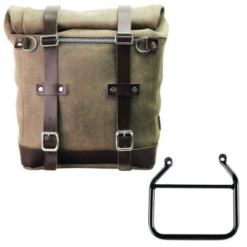 Waxed suede side pannier Scram 22L-30L  + Left Subframe Triumph Speed 400 & Scrambler 400 X