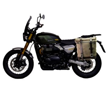 Waxed suede side pannier Scram 22L-30L  + Left Subframe Triumph Street Scrambler 900 (2026 until now)