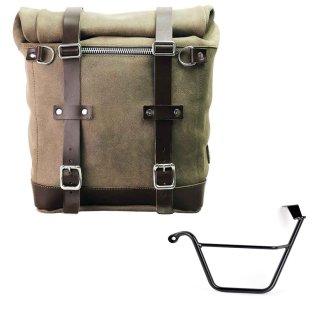 Waxed suede side pannier Scram 22L-30L  + Left Subframe Triumph Street Scrambler 900 (2026 until now)
