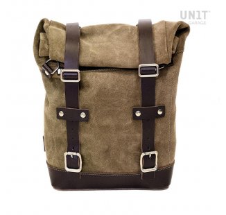 Waxed suede side pannier