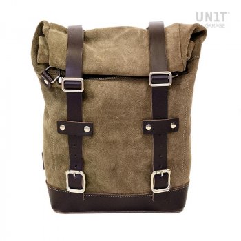 Waxed suede side pannier