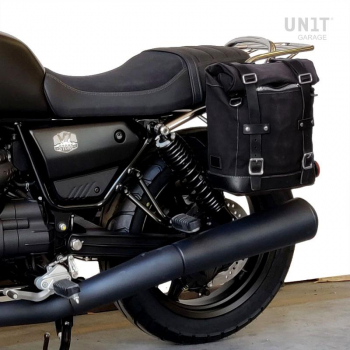Waxed Suede Side Pannier + Left Subframe Guzzi V7.850