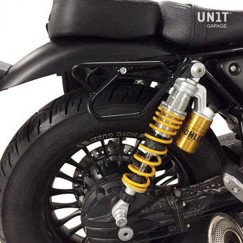 Waxed Suede Side Pannier + Right Subframe Guzzi V9 Bobber