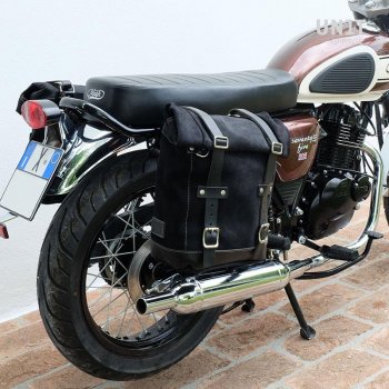 Waxed Suede Side Pannier + Right Subframe Mash