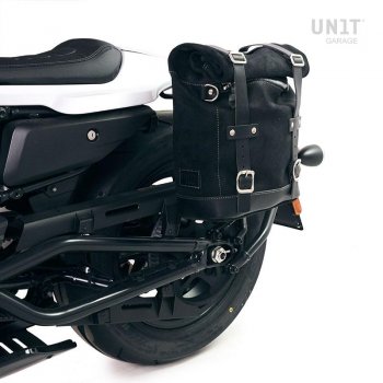 Waxed Suede Side Pannier + Left Subframe Sportster S 1250