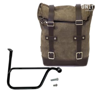 Waxed Suede Side Pannier + Right Subframe Triumph Speed Twin