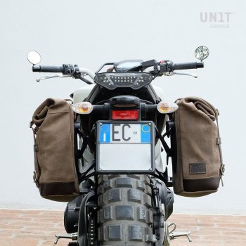 Waxed Suede Side Pannier + Left Subframe Yamaha SX