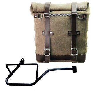 Waxed suede side pannier Scram 22L-30L + Right Subframe Guzzi V7_850