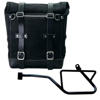 Waxed suede side pannier Scram 22L-30L + Left Subframe Guzzi V7_850
