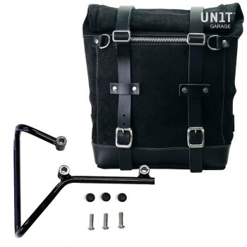 Waxed suede side pannier Scram 22L-30L + Subframe husqvarna svartpilen 701