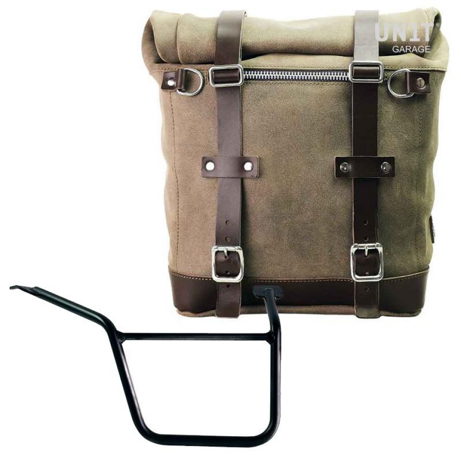 Waxed suede side pannier Scram 22L-30L + Right Subframe Pan America 1250