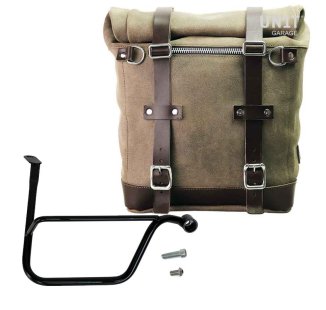 Waxed suede side pannier Scram 22L-30L + Right Subframe Triumph Speed Twin 1200 (2019 until now)