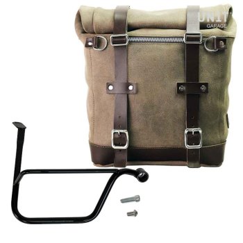 Waxed suede side pannier Scram 22L-30L + Right Subframe Triumph Speed Twin 1200 (2019 until now)