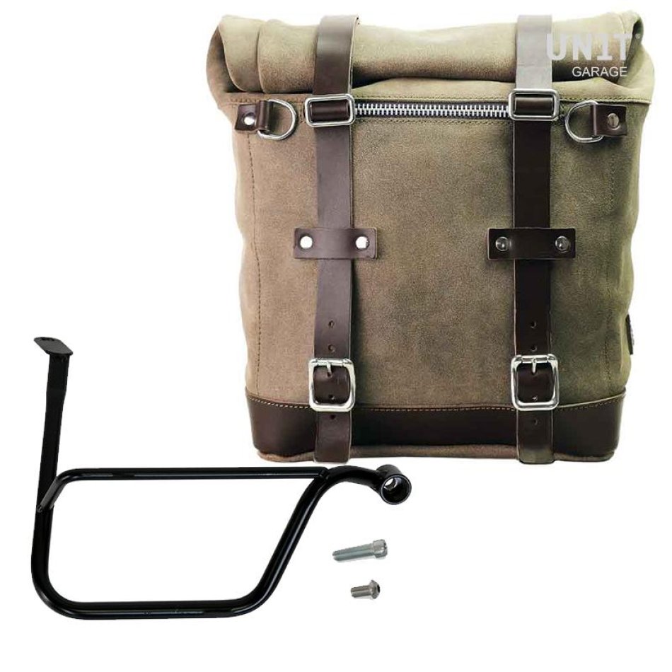 Waxed suede side pannier Scram 22L-30L + Right Subframe Triumph Speed Twin 1200 (2019 until now)