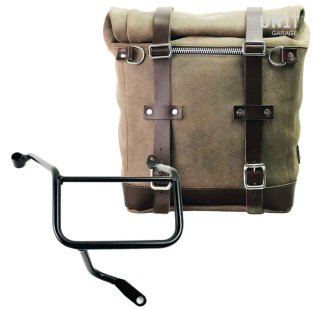 Waxed suede side pannier Scram 22L-30L + Right Subframe Yamaha