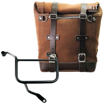 Waxed suede side pannier Scram 22L-30L + Right Subframe Yamaha