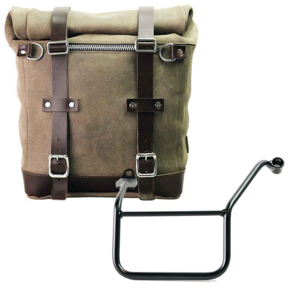 Waxed suede side pannier Scram 22L-30L + Left Subframe Yamaha SX