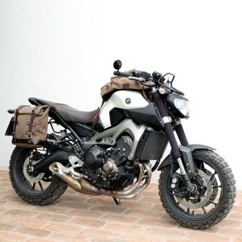 Tank Pannier in Waxed Suede