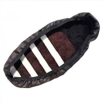 Seat cover in leather Black/Brown