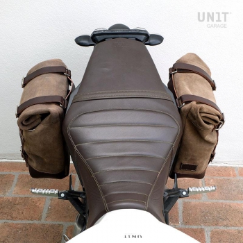 Seat cover in Brown Leather (long seat)