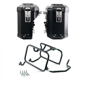 Pair of Atlas aluminium bags 39L+32L + HUSQVARNA frames for Atlas aluminum side panniers