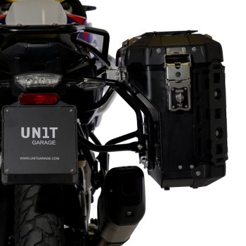 Pair of Atlas aluminium bags 39L+32L + Subframes for aluminum side panniers Atlas BMW F450GS