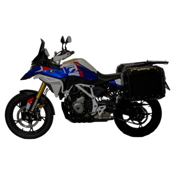 Pair of Atlas aluminium bags 39L+32L + Subframes for aluminum side panniers Atlas BMW F450GS