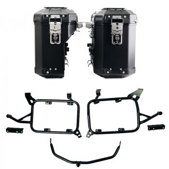 Pair of Atlas aluminium bags 39L+32L + Subframes for aluminum side panniers Atlas BMW F850GS and ADV