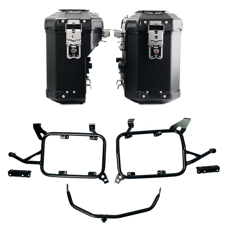 Pair of Atlas aluminium bags 39L+32L + Subframes for aluminum side panniers Atlas BMW F900GS ADV