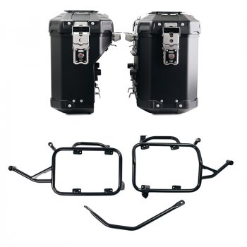 Pair of Atlas aluminium bags 39L+32L + Subframes for aluminum side panniers Atlas BMW F900GS