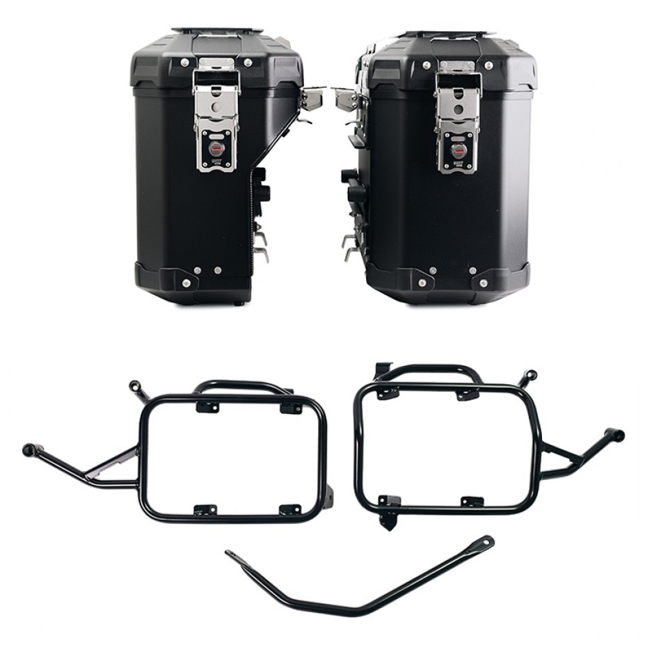 Pair of Atlas aluminium bags 39L+32L + Subframes for aluminum side panniers Atlas BMW F900GS
