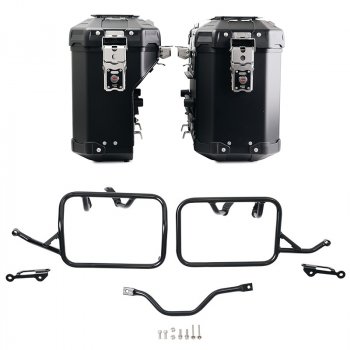 Pair of Atlas aluminium bags 39L+32L + Subframes for aluminum side panniers Atlas BMW R12 G/S