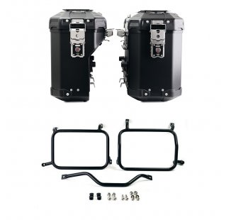 Pair of Atlas aluminium bags 39L+32L + Inox Subframes for Atlas aluminum side panniers HD Pan America