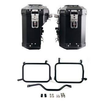 Pair of Atlas aluminium bags 39L+32L + Inox Subframes for Atlas aluminum side panniers HD Pan America