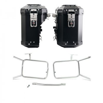 Pair of Atlas aluminium bags 39L+32L + Inox Subframe NineT-Series