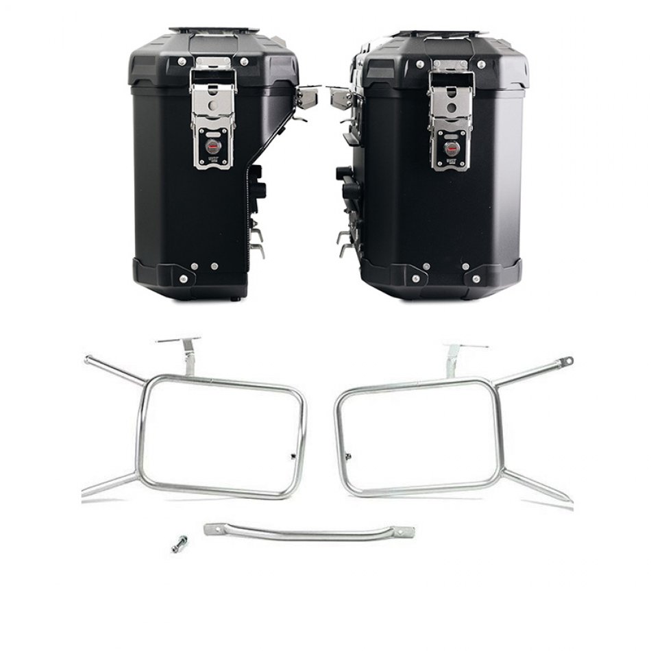 Pair of Atlas aluminium bags 39L+32L + Inox Subframe NineT-Series