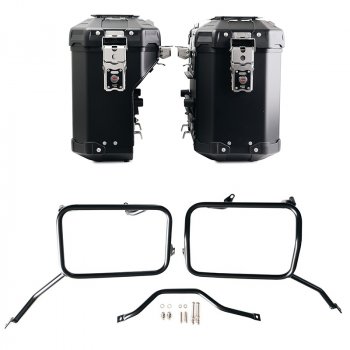 Pair of Atlas aluminium bags 39L+32L + Subframes for aluminum side panniers Atlas Triumph Scrambler 1200 X (2024 until now)