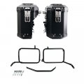 Pair of Atlas aluminium bags 39L+32L + Inox Subframe for Aluminium side panniers Moto Guzzi V85TT