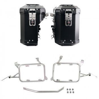 Pair of Atlas aluminium bags 39L+32L + Subframes for aluminum side panniers Atlas R1200GS LC - R1250GS & ADV