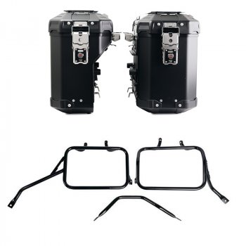 Pair of Atlas aluminium bags 39L+32L + Subframes for aluminum side panniers Atlas for Triumph Scrambler 400 X