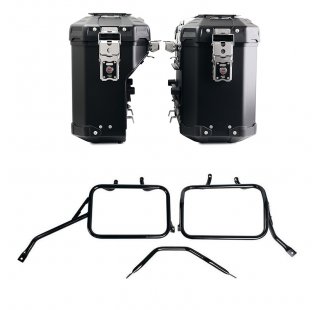 Pair of Atlas aluminium bags 39L+32L + Subframes for aluminum side panniers Atlas for Triumph Speed 400