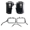 Pair of Atlas aluminium bags 39L+32L + Subframes for aluminum side panniers Atlas for Triumph Tracker 400