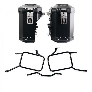 Pair of Atlas aluminium bags 39L+32L + Triumph Street Scrambler frames for Atlas aluminum side panniers