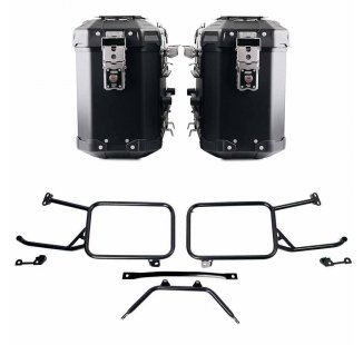 Pair of Atlas aluminium bags 39L+39L + Subframes for aluminum side panniers Moto Guzzi Stelvio (2024 until now)