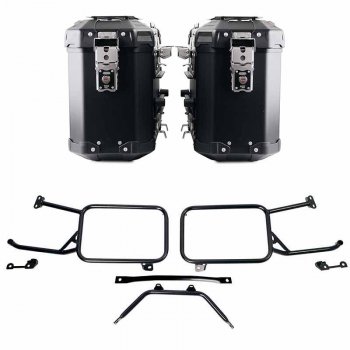 Pair of Atlas aluminium bags 39L+39L + Subframes for aluminum side panniers Moto Guzzi Stelvio (2024 until now)