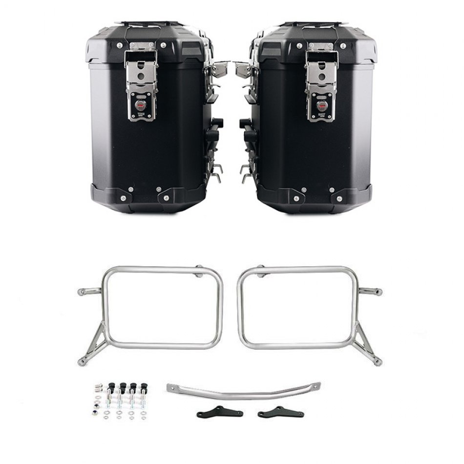Pair of Atlas aluminium bags 39L+39L + Subframes for aluminum side panniers Atlas ​​​​​​​i modelli BMW R850R - R1100R - R1150R, R850GS - R1100GS - R1150GS & ADV