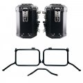 Pair of Atlas aluminium bags 39L+39L + Subframes for aluminum side panniers Royal Enfield Himalayan 450 for original exhaust (2024 until now)