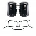 Pair of Atlas aluminium bags 39L+39L + Subframes for aluminum side panniers Atlas Triumph Bonneville T120