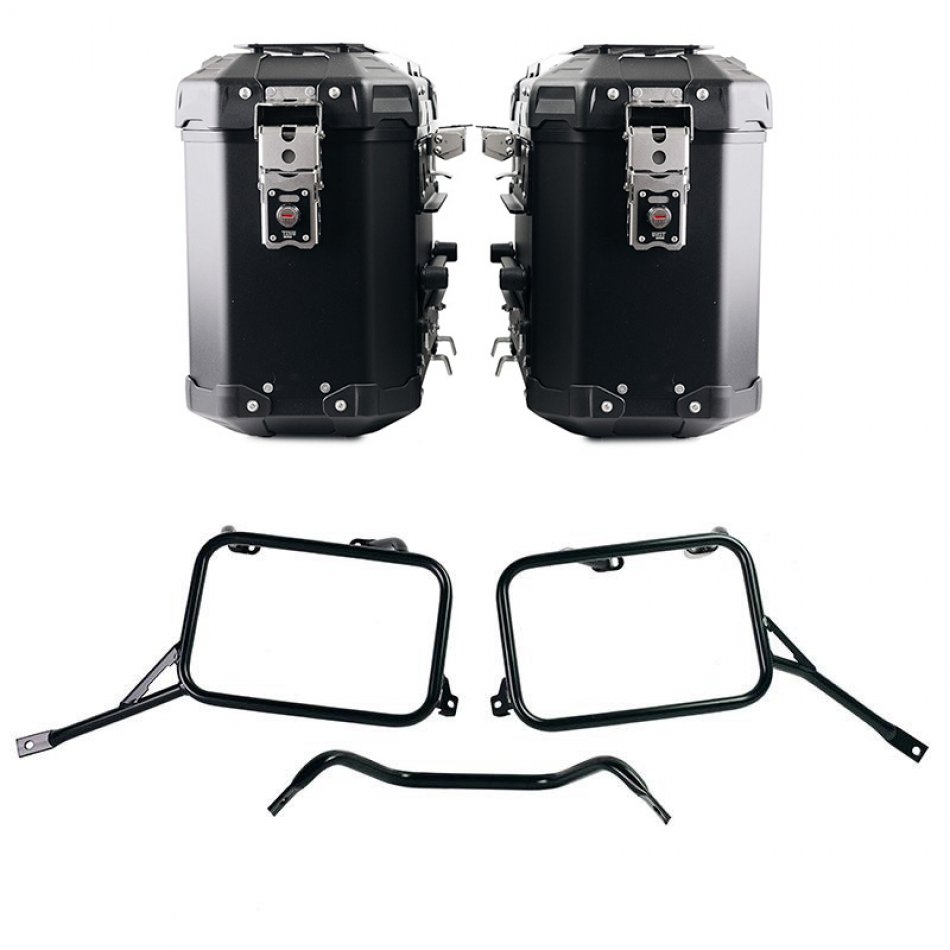 Pair of Atlas aluminium bags 39L+39L + R80-R100GS frames for Atlas aluminum bags